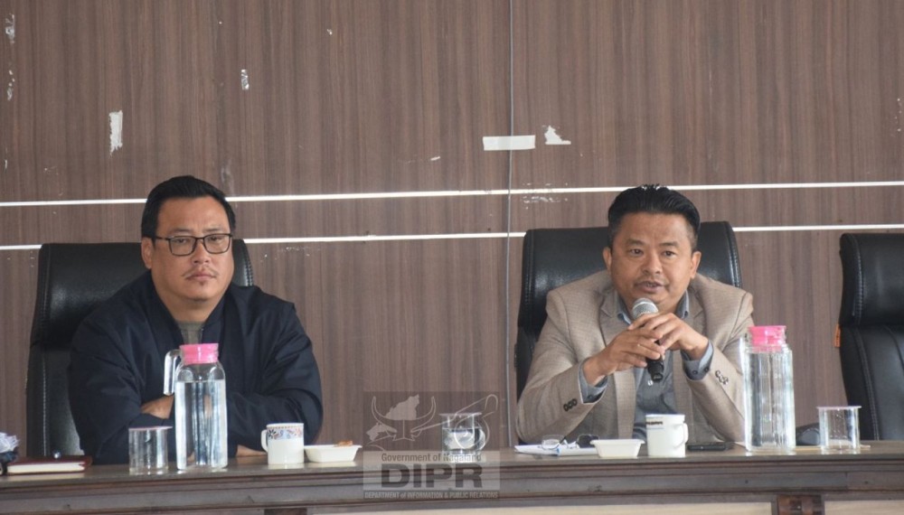 DC and and Vice Chairman, Mokokchung DPDB, Thsuvisie Phoji chairing the meeting held on January 16. (DIPR Photo)